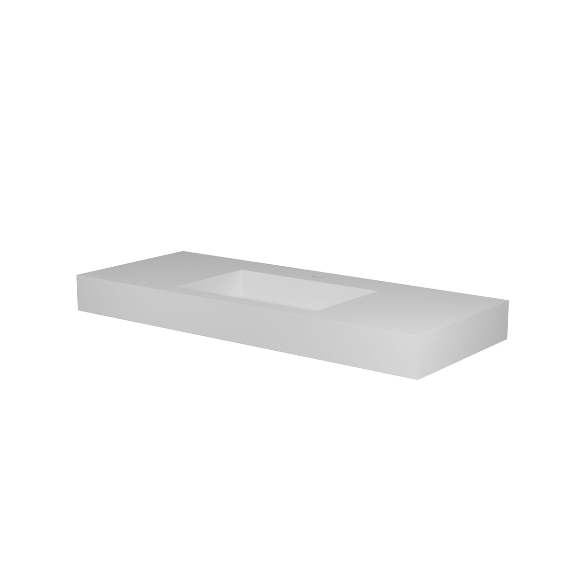 Matte White Solid Surface Bathroom Vanity - Durable & Easy to Clean