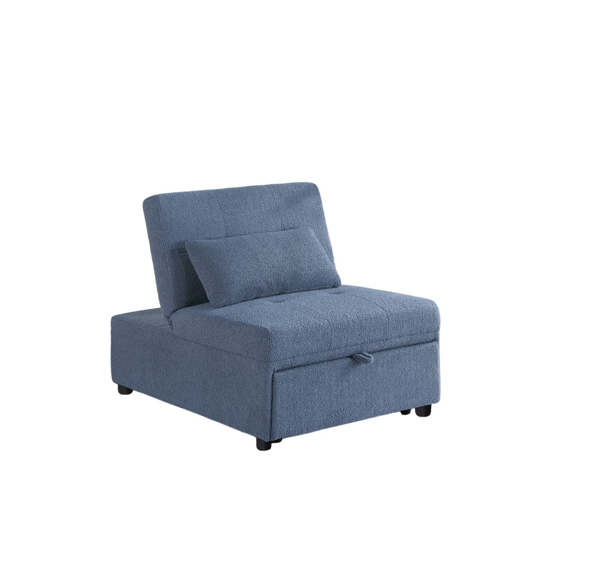 Blue Grey Sleeper Sofa Chair - 1 Seat Convertible for Living Room
