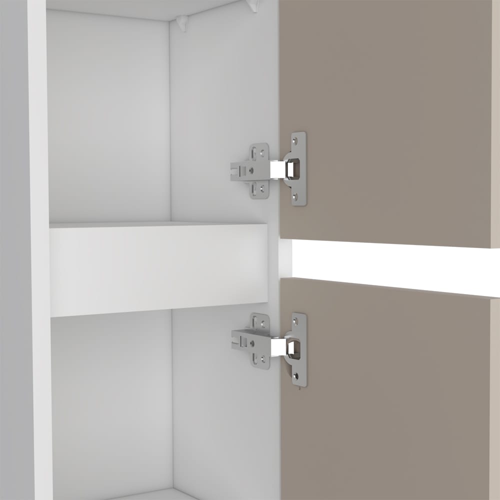 Two Door White Bathroom Storage Cabinet - Engineered Wood