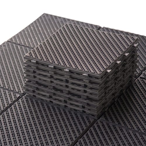 Dark Brown Patio Interlocking Deck Tiles - 12x12 Square Flooring