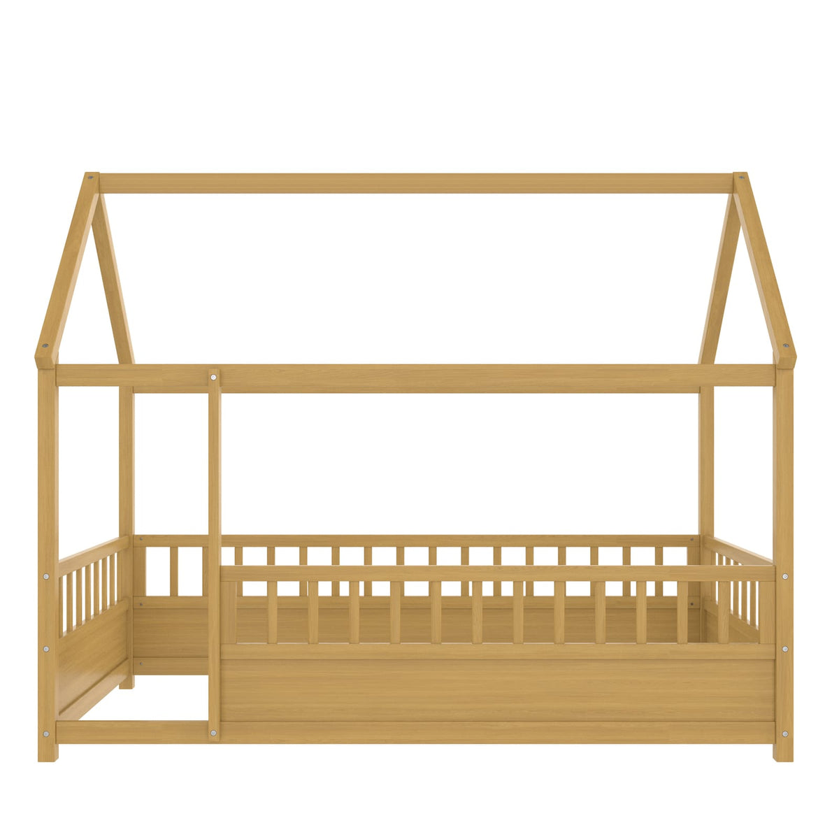 Twin Size Wooden House Bed Frame Natural Pine for Bedroom