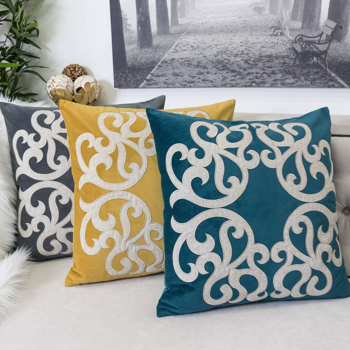 20x20 Yellow Polyester Pillow Cover