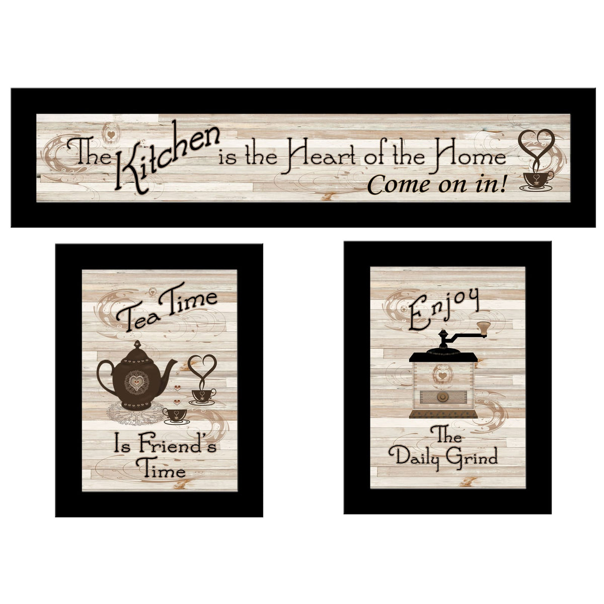 Black Framed 3 Piece Kitchen Vignette