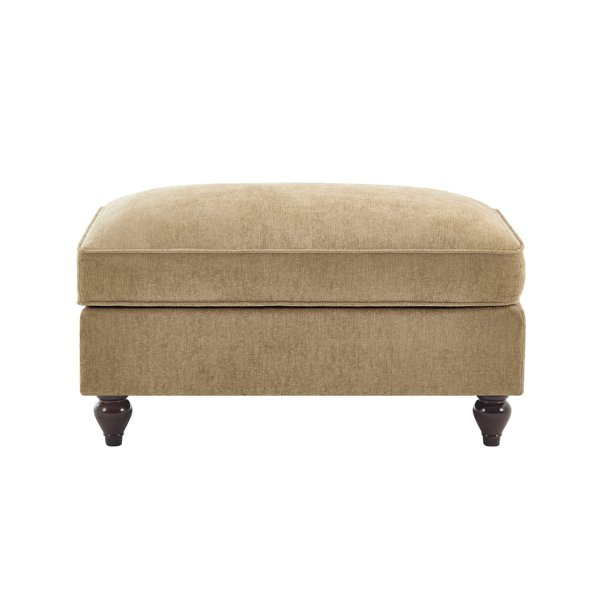 Light Coffee Chenille Ottoman - Comfortable Accent Piece for Living Room