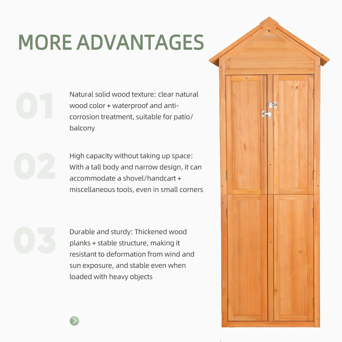 Gold Brown Waterproof Garden Shed for Outdoor Tool and Pool Storage