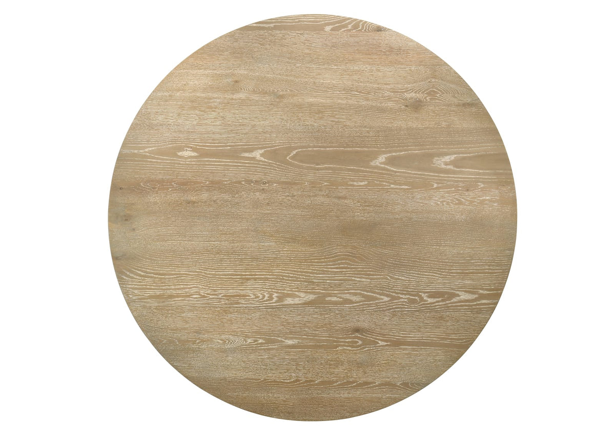 Round Oak Dining Table with LED Light for Dining Room Storage