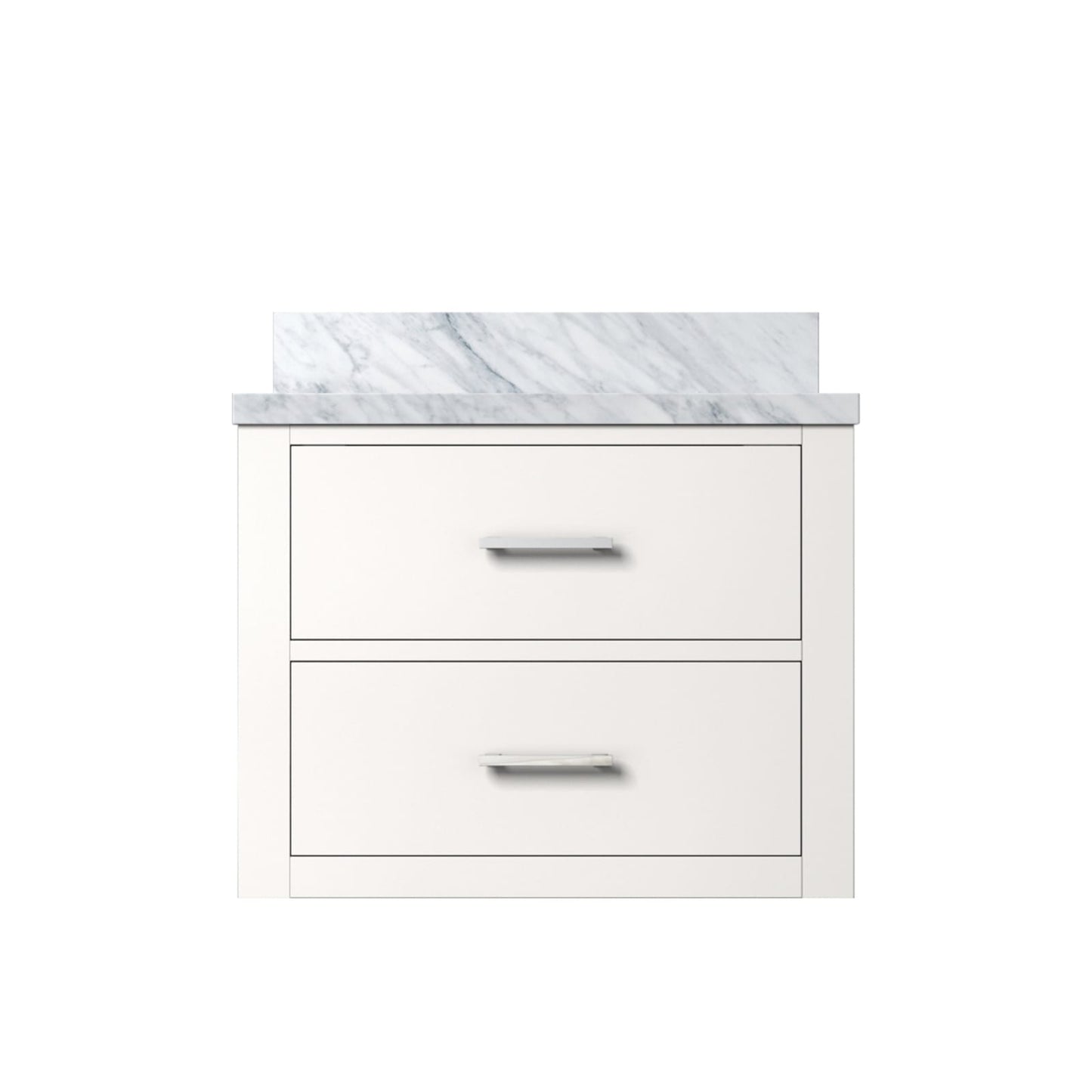 White Bathroom Vanity with Cabinet - 24" Wide