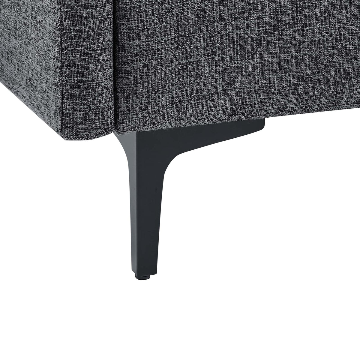 Dark Gray Linen 4 Seat Sectional Sofa