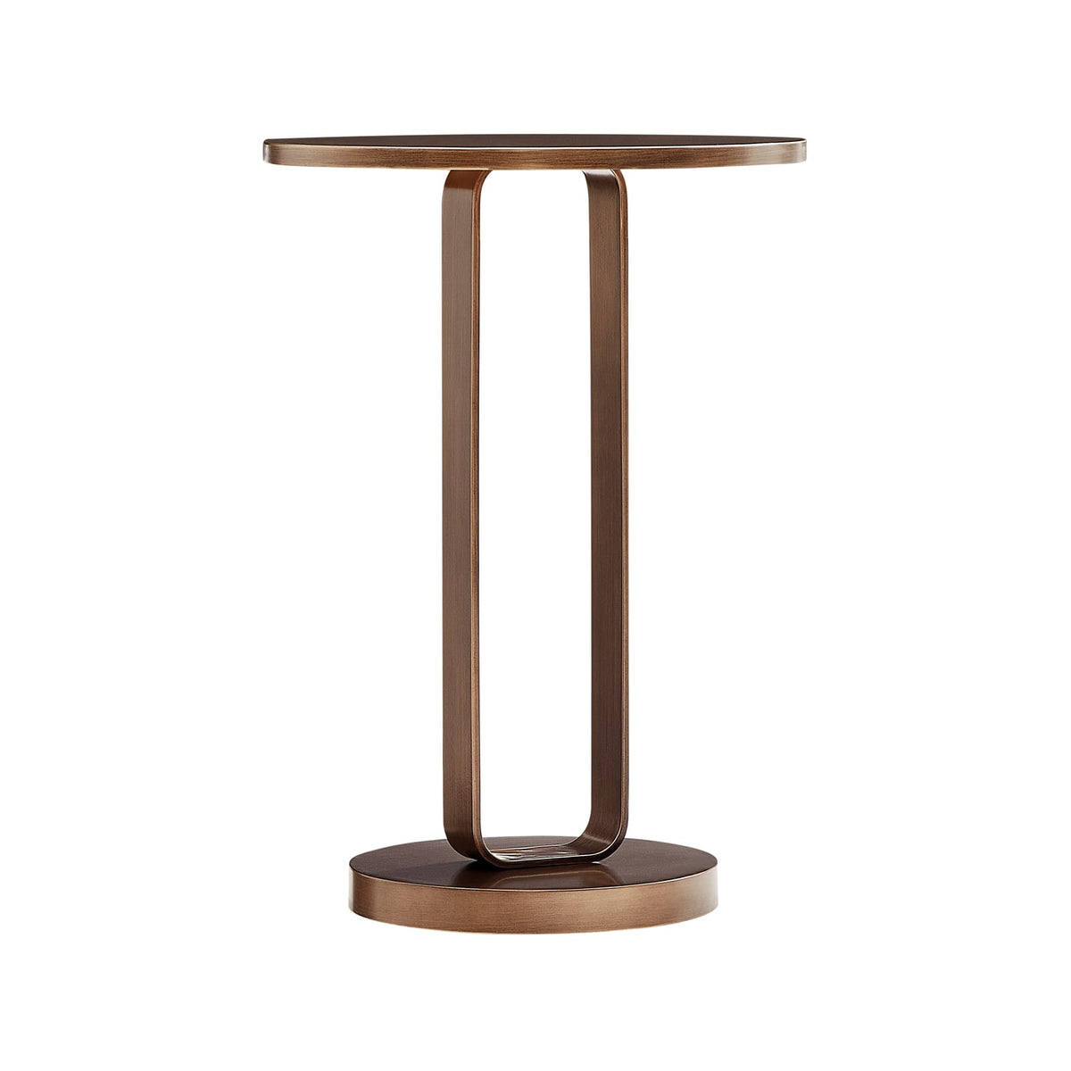 Antique Bronze Round Metal Accent Table for Living Room Decor
