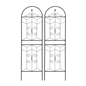 2-Pack 71-Inch Black Metal Garden Trellis Set for Climbing Plants and Vines