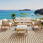5-Piece Acacia Wood and Rope Patio Sofa Set