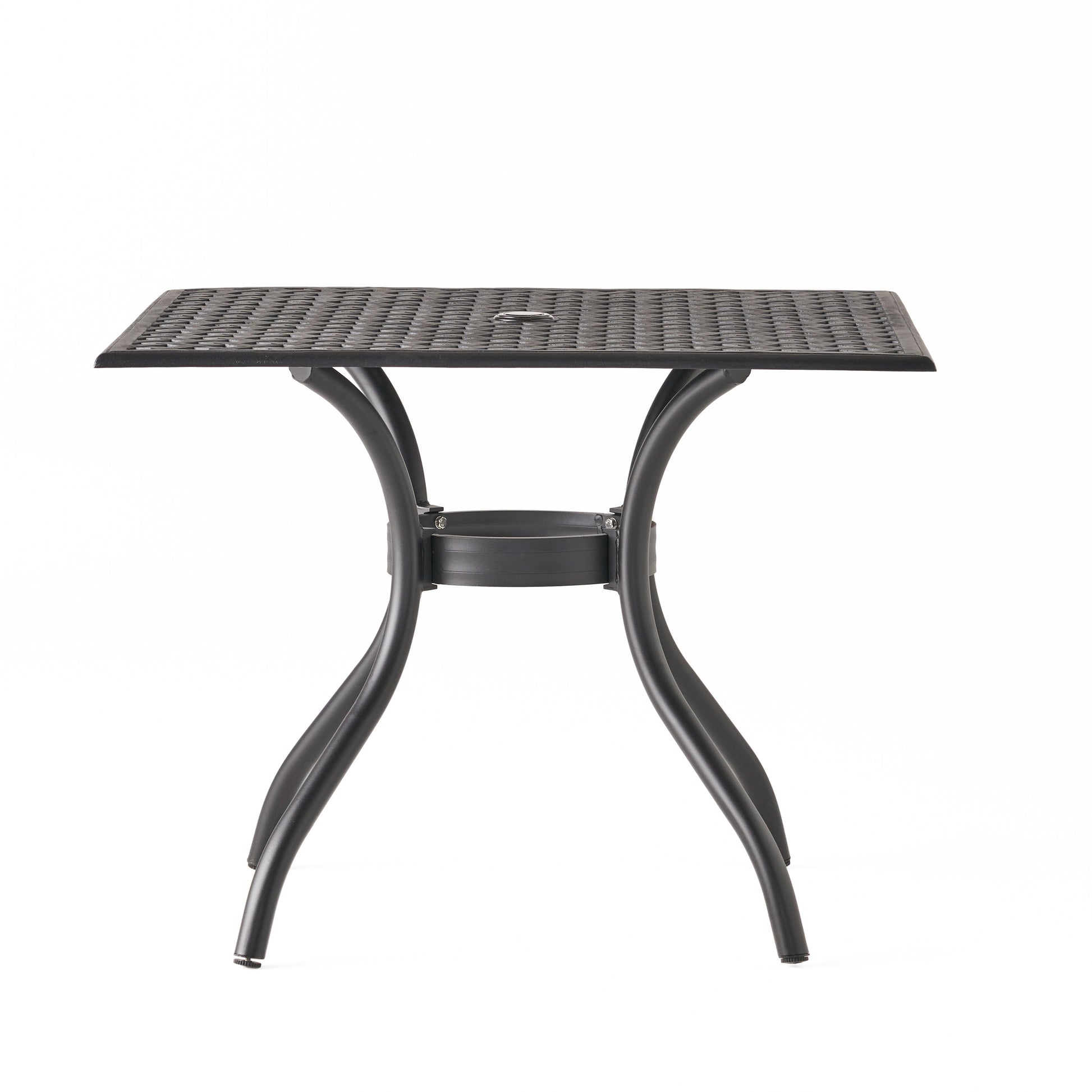 Black Aluminium Outdoor Dining Set for Patio Deck