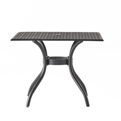 Black Aluminium Outdoor Dining Set for Patio Deck