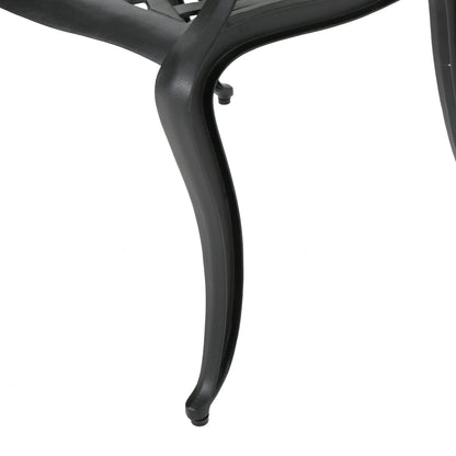 Black Aluminium Outdoor Dining Set for Patio Deck