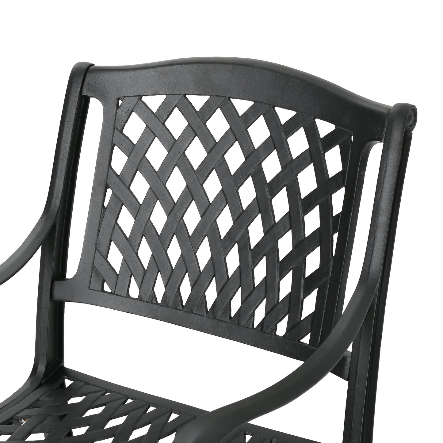 Black Aluminium Outdoor Dining Set for Patio Deck