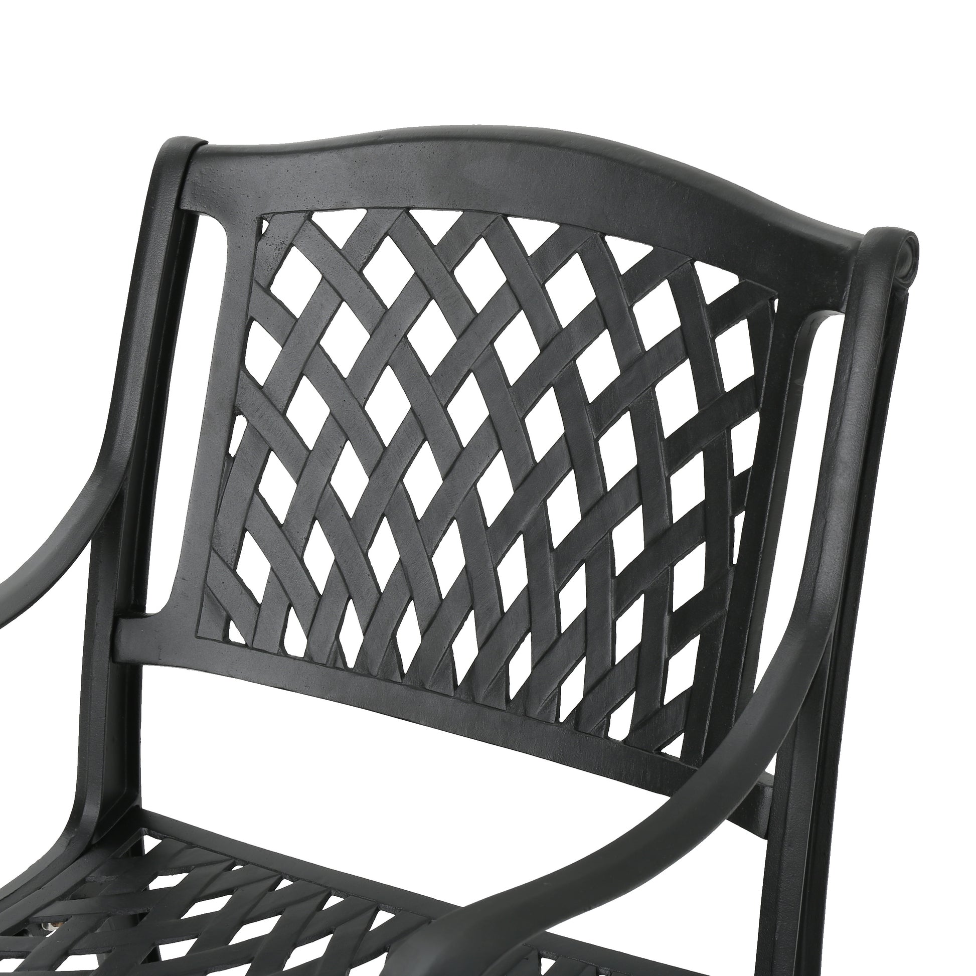 Black Aluminium Outdoor Dining Set for Patio Deck