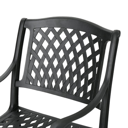 Black Aluminium Outdoor Dining Set for Patio Deck