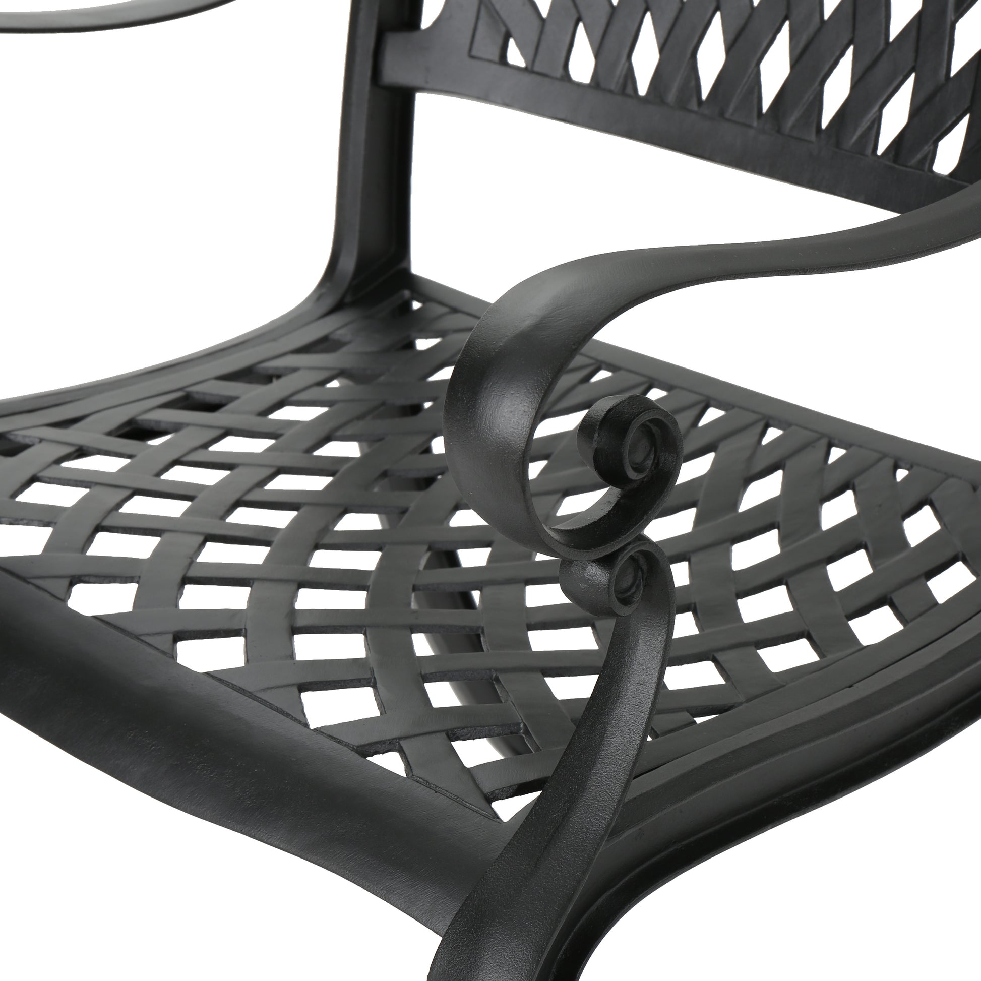 Black Aluminium Outdoor Dining Set for Patio Deck