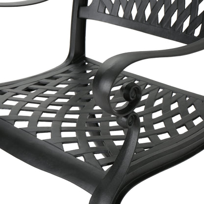 Black Aluminium Outdoor Dining Set for Patio Deck