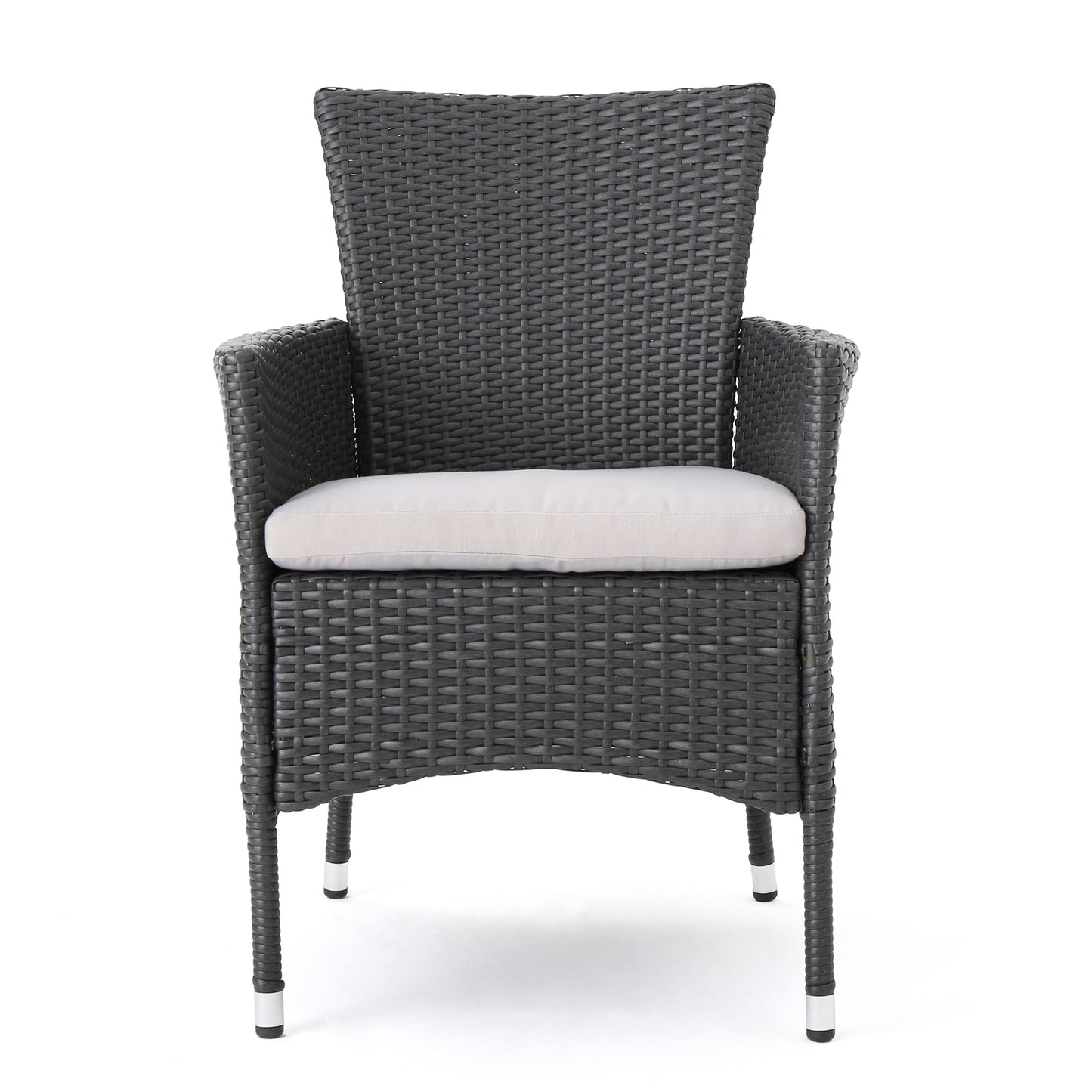 Malta Dining Chair Set of 2 - Grey Wicker Patio Furniture