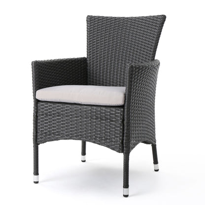 Malta Dining Chair Set of 2 - Grey Wicker Patio Furniture