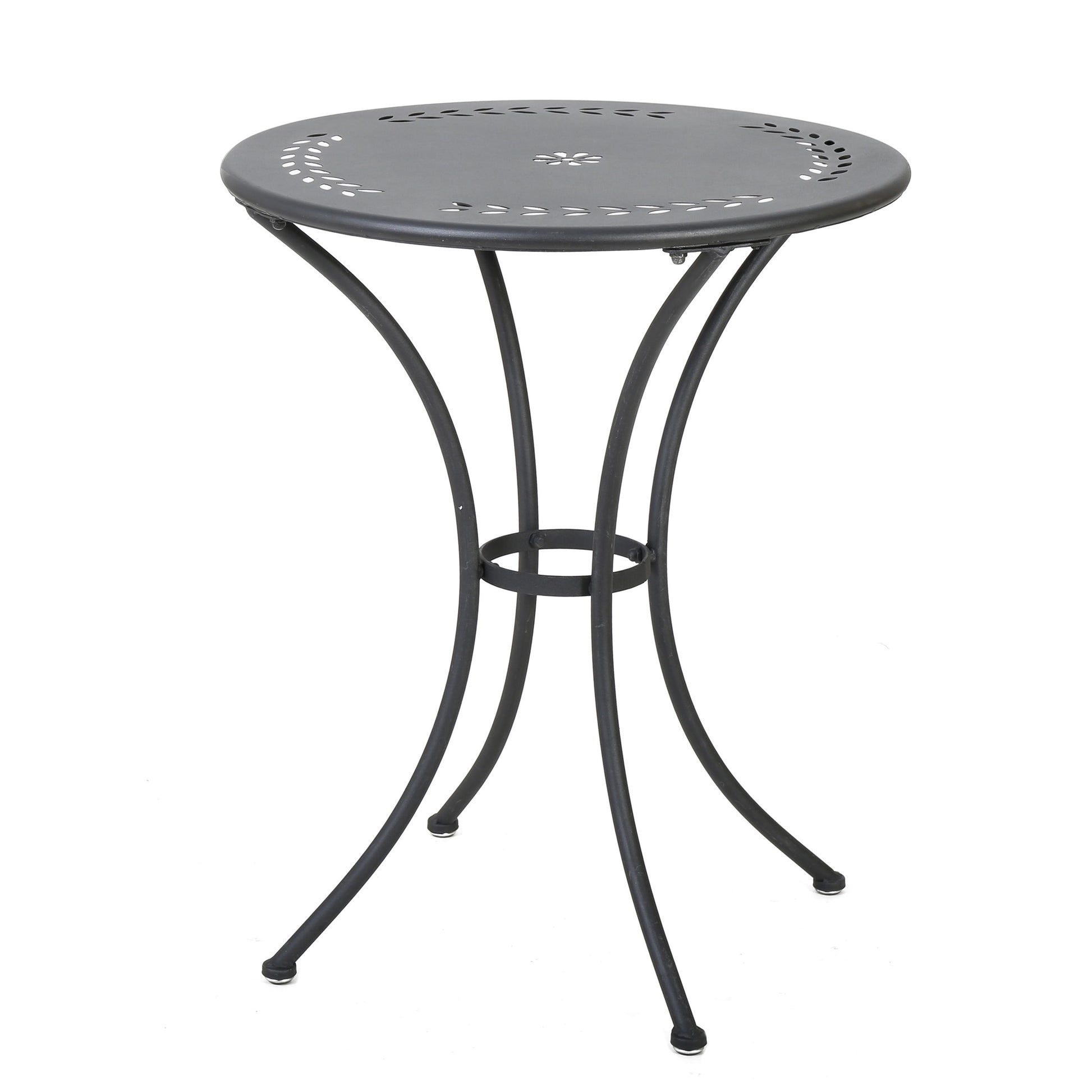 Black Iron Bistro Set 3 Piece Patio Table & Chairs