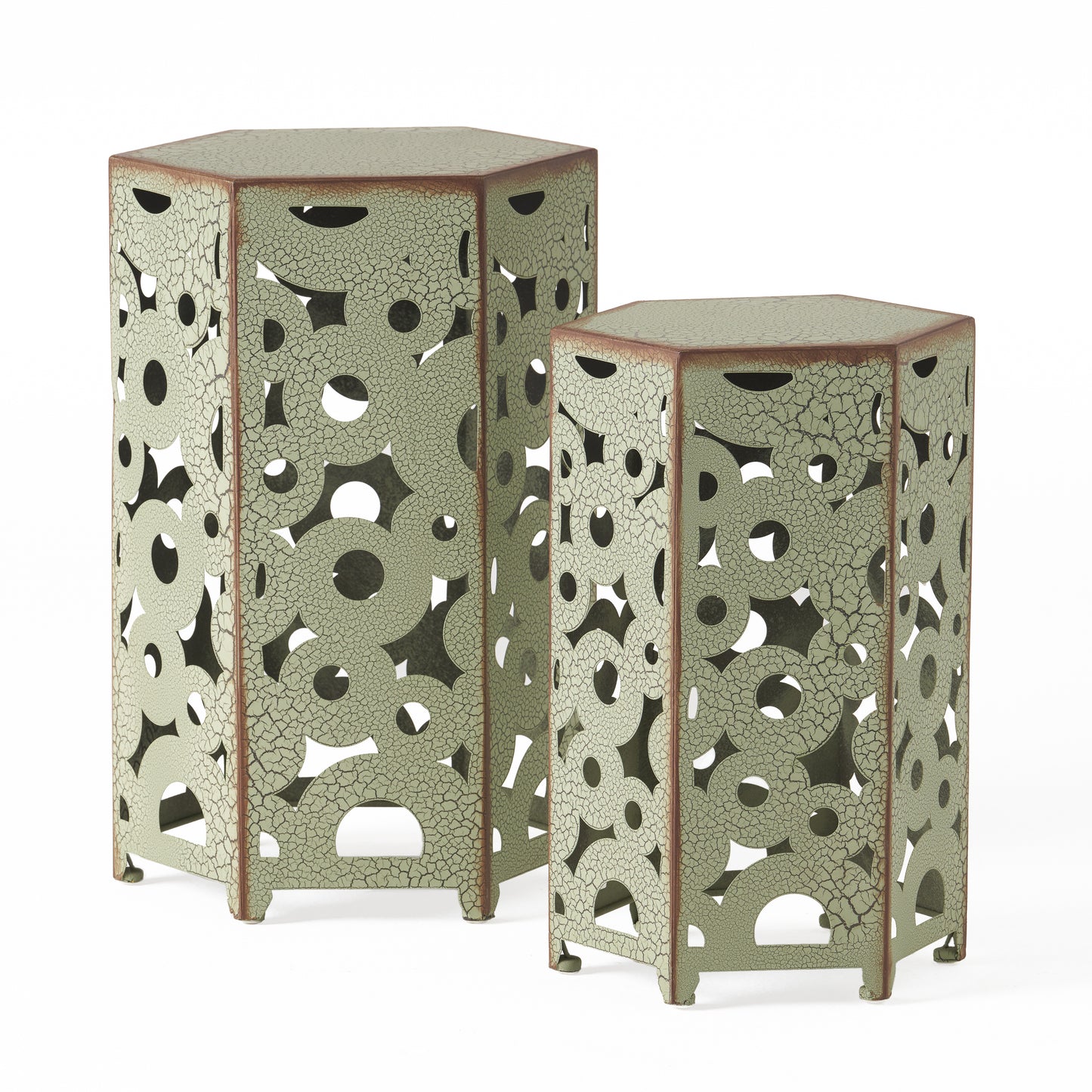 Antique Green Iron Accent Table - Outdoor Patio Set