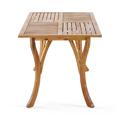 Teak Acacia Wood Outdoor Dining Table - 59 Inch Rectangular