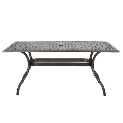 Bronze Aluminium Patio Dining Table - 67" Outdoor Table