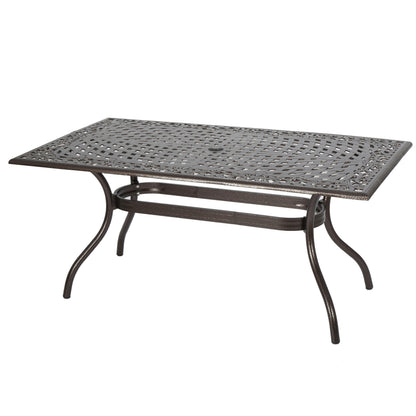 Bronze Aluminium Patio Dining Table - 67" Outdoor Table
