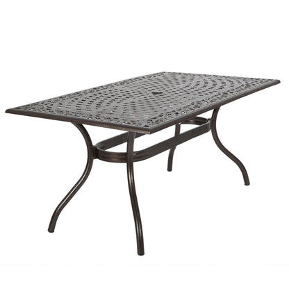 Bronze Aluminium Patio Dining Table - 67" Outdoor Table