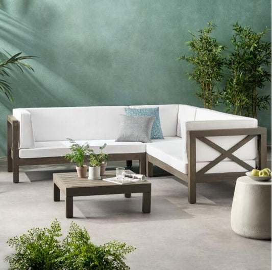 BRAVA X-BACK 4-PIECE SOFA SET , WHITE