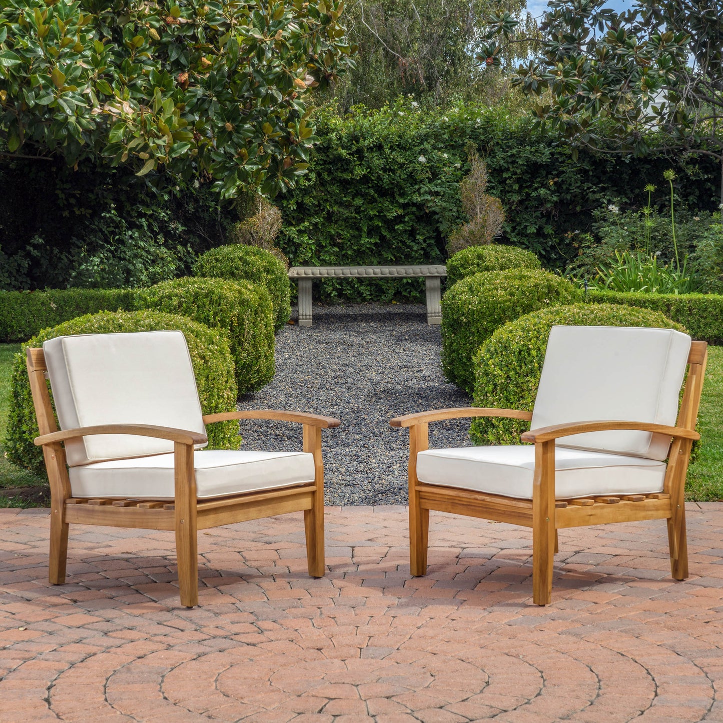 Peyton Club Chair Set - Teak Acacia Wood Patio Furniture