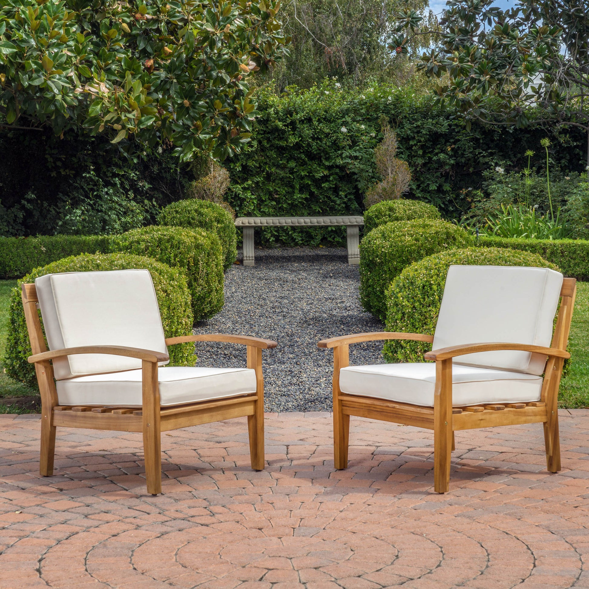 Peyton Club Chair Set - Teak Acacia Wood Patio Furniture