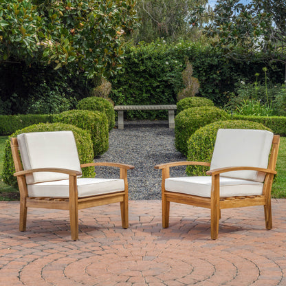 Peyton Club Chair Set - Teak Acacia Wood Patio Furniture