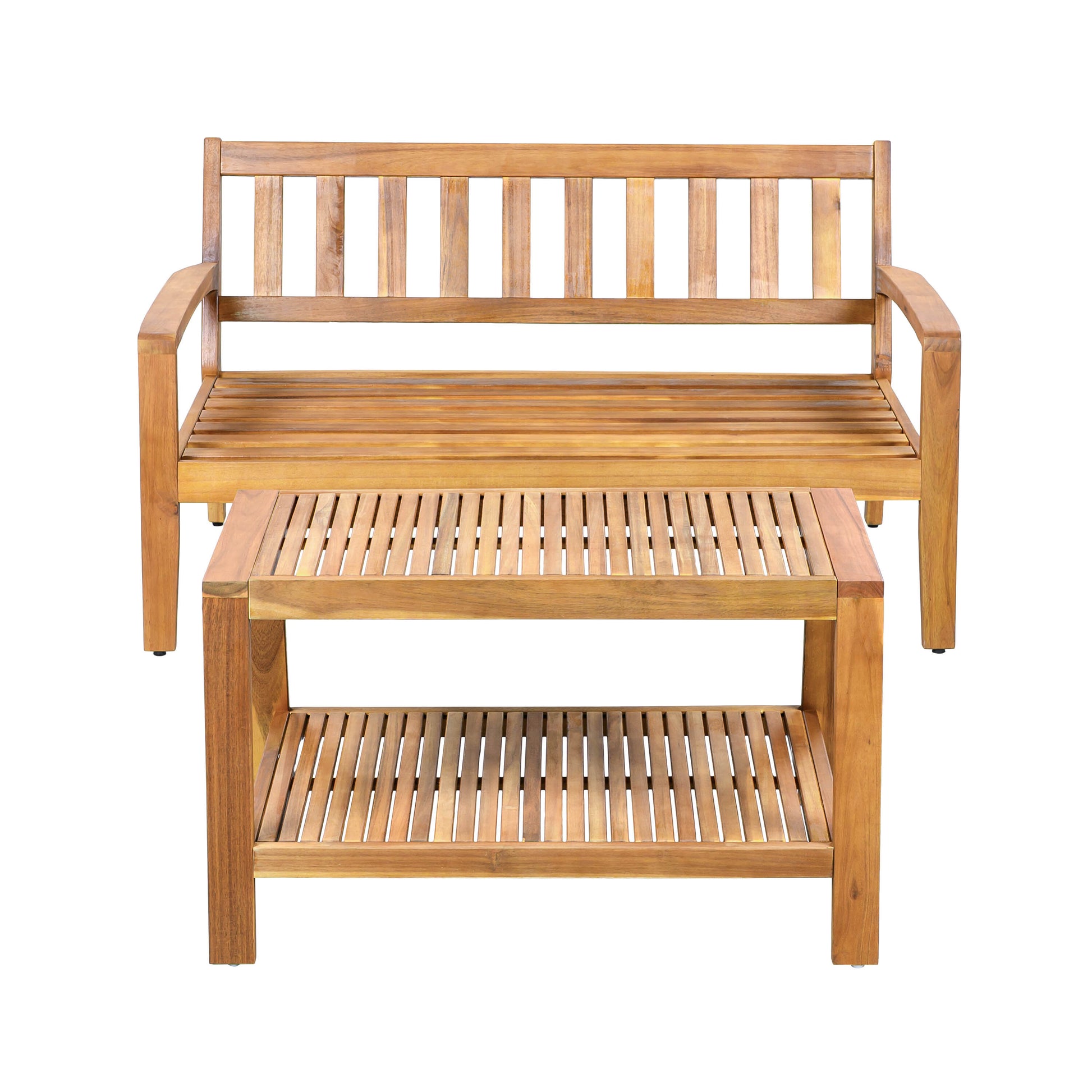 Red Teak Acacia Outdoor Seating Set for Garden & Poolside