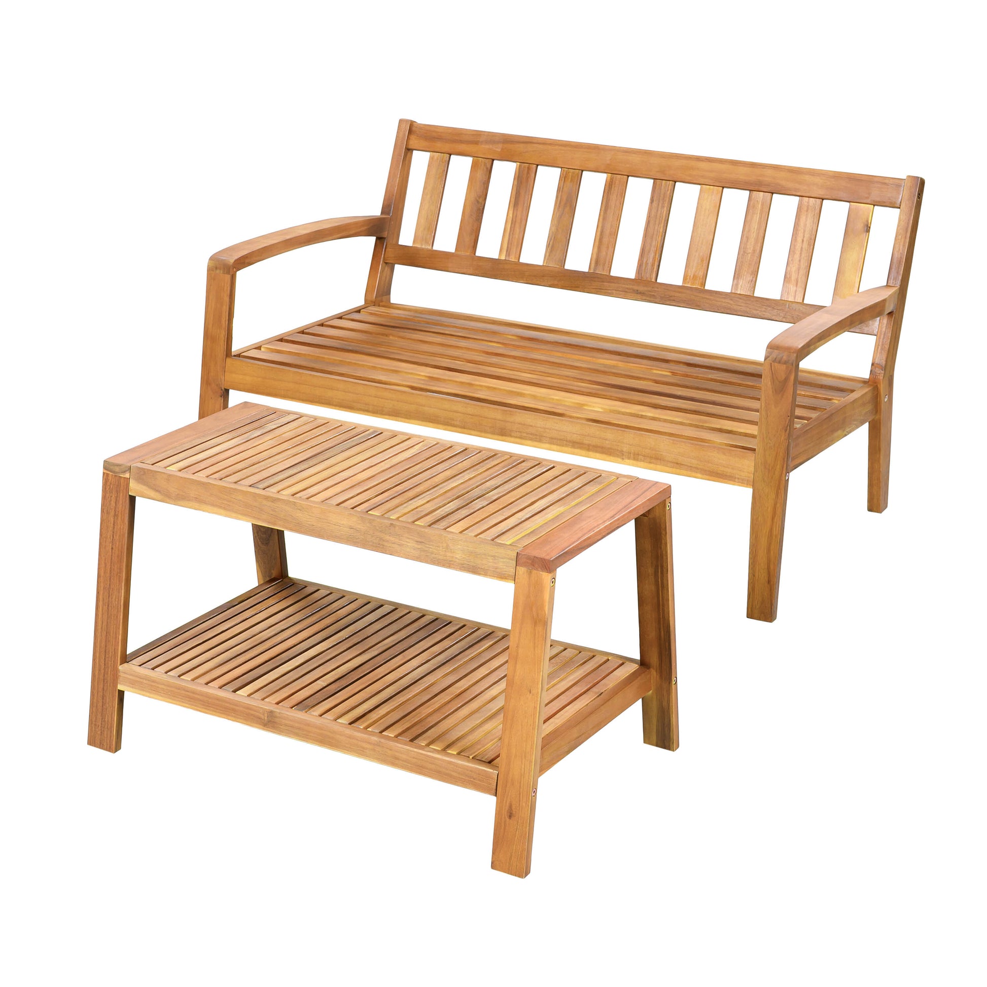 Red Teak Acacia Outdoor Seating Set for Garden & Poolside
