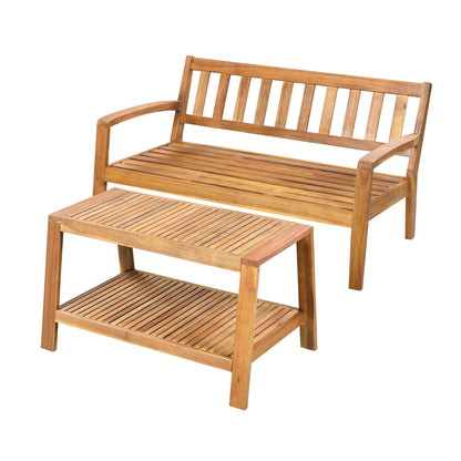 Red Teak Acacia Outdoor Seating Set for Garden & Poolside
