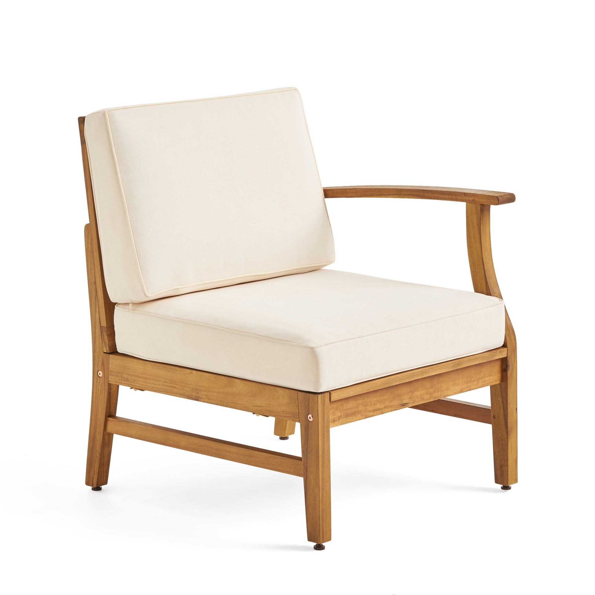 PERLA 3 Seater Sofa & Table Set - Cream Acacia Wood Patio Furniture