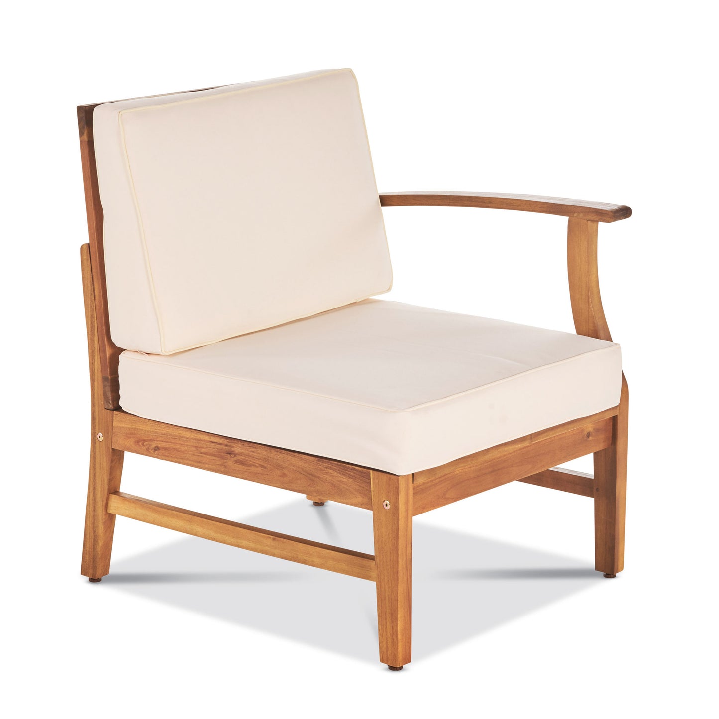 PERLA 3 Seater Sofa & Table Set - Cream Acacia Wood Patio Furniture