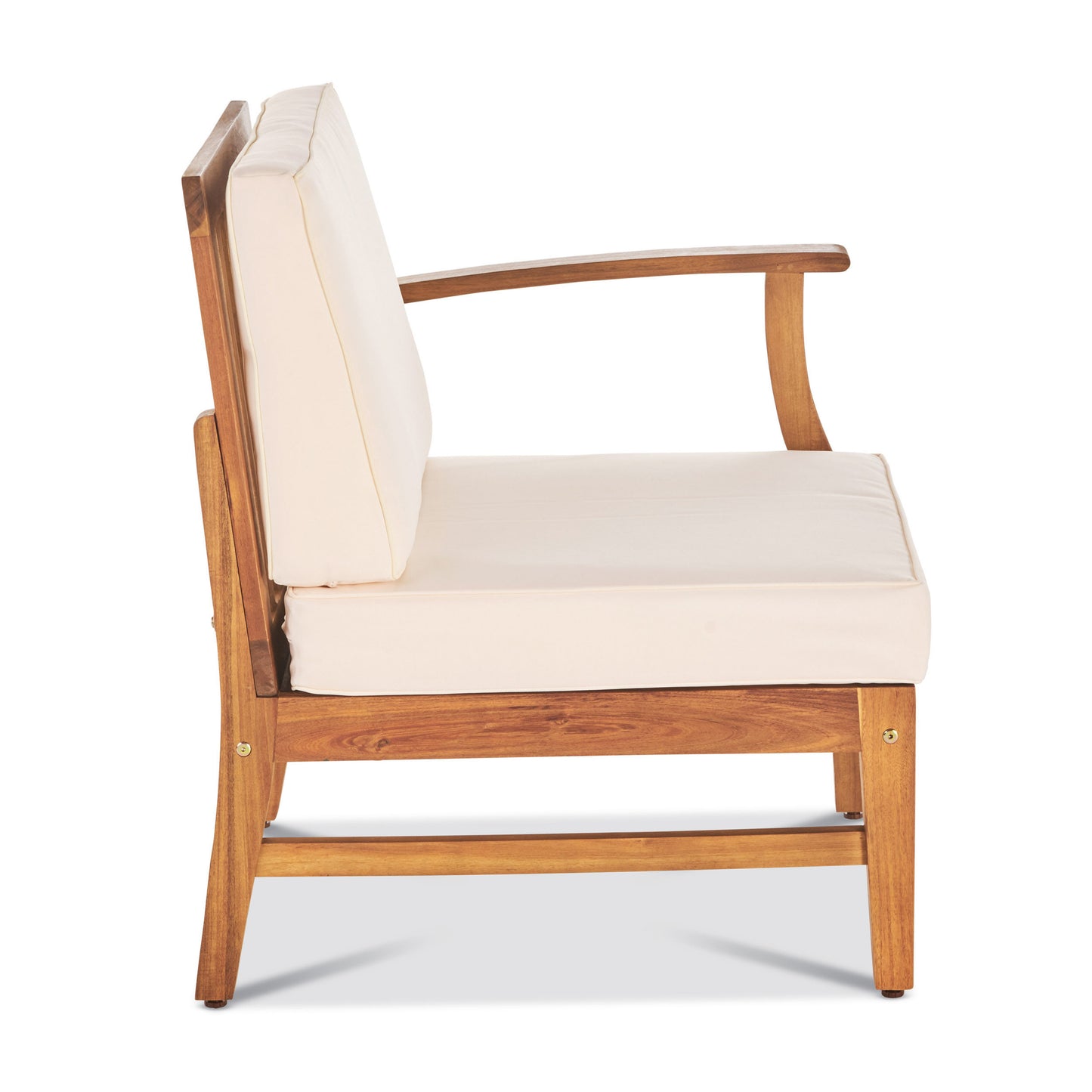 PERLA 3 Seater Sofa & Table Set - Cream Acacia Wood Patio Furniture