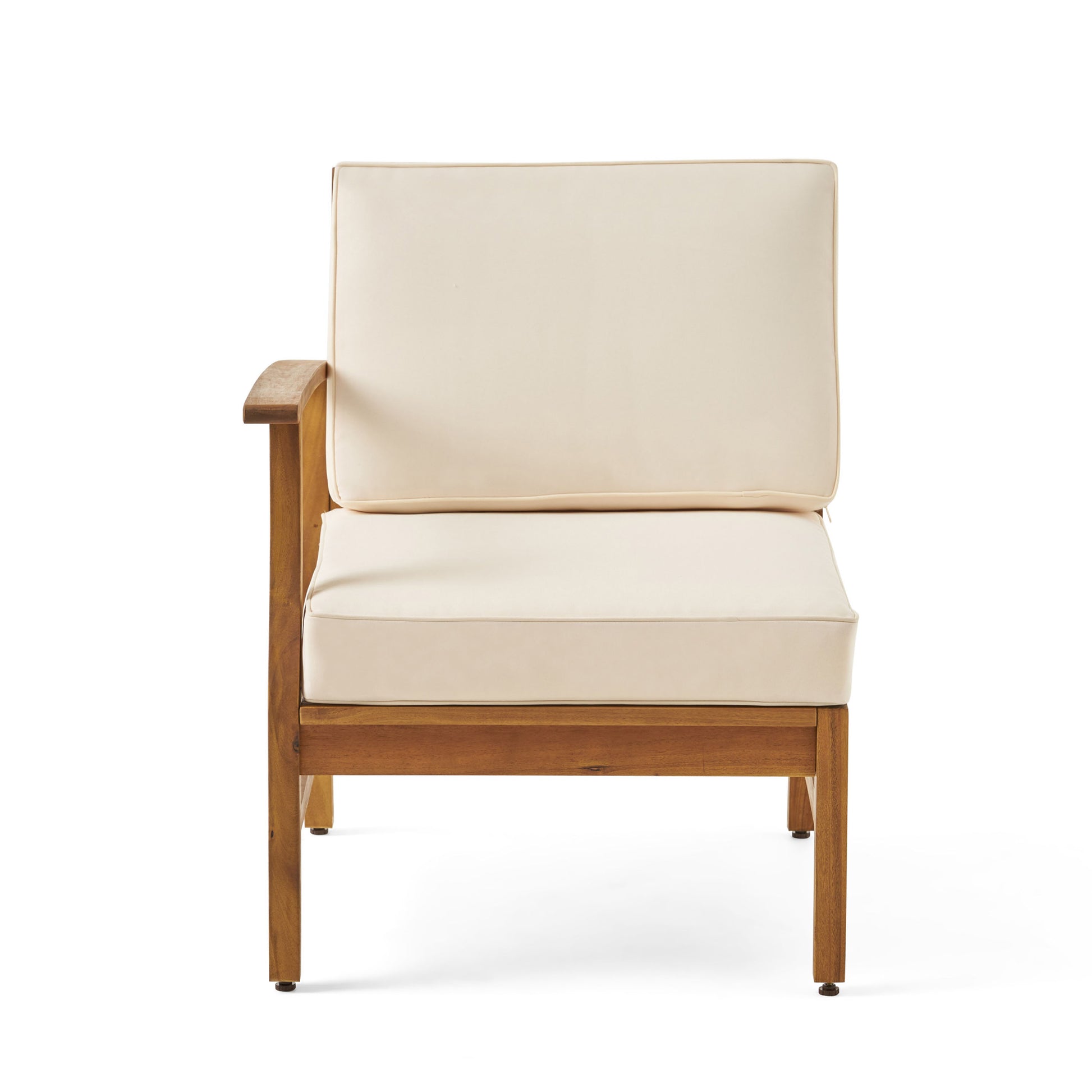Cream Acacia Wood Poolside Sofa Set for Garden Patio Seating