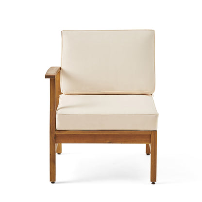 Cream Acacia Wood Poolside Sofa Set for Garden Patio Seating