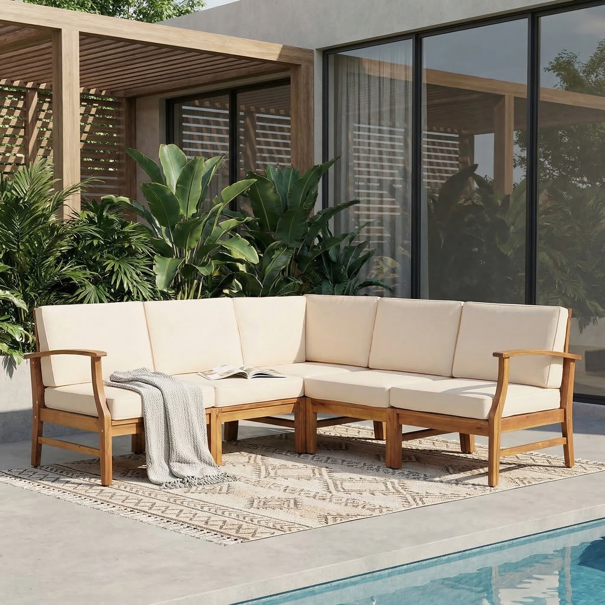 PERLA 5-PCS SOFA SET,CREAM
