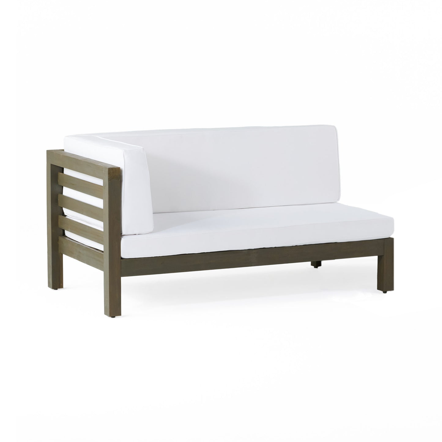 White Acacia Wood Loveseat & Coffee Table Set - Outdoor Patio Furniture