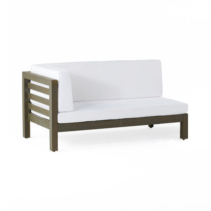 White Acacia Wood Loveseat & Coffee Table Set - Outdoor Patio Furniture