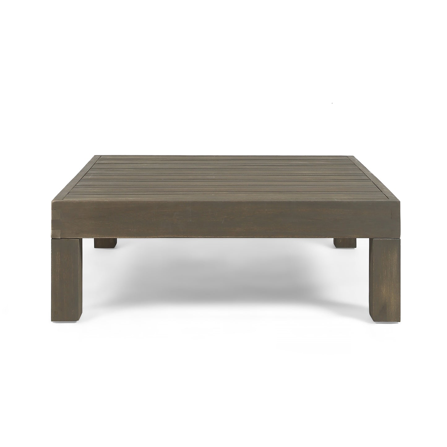 White Acacia Wood Loveseat & Coffee Table Set - Outdoor Patio Furniture