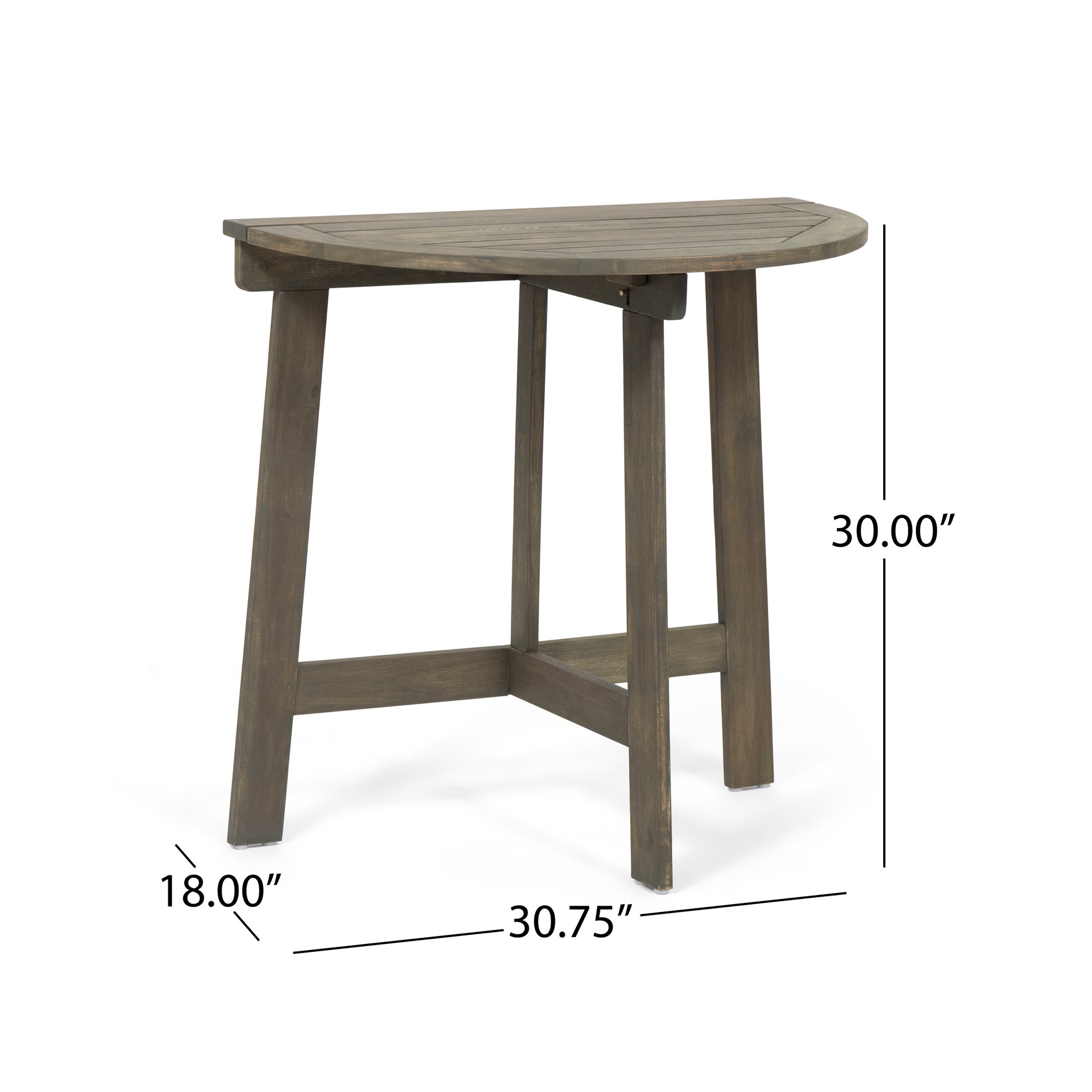Grey Acacia Wood Folding Bistro Set - 3 Piece Patio Table & Chairs for Outdoor