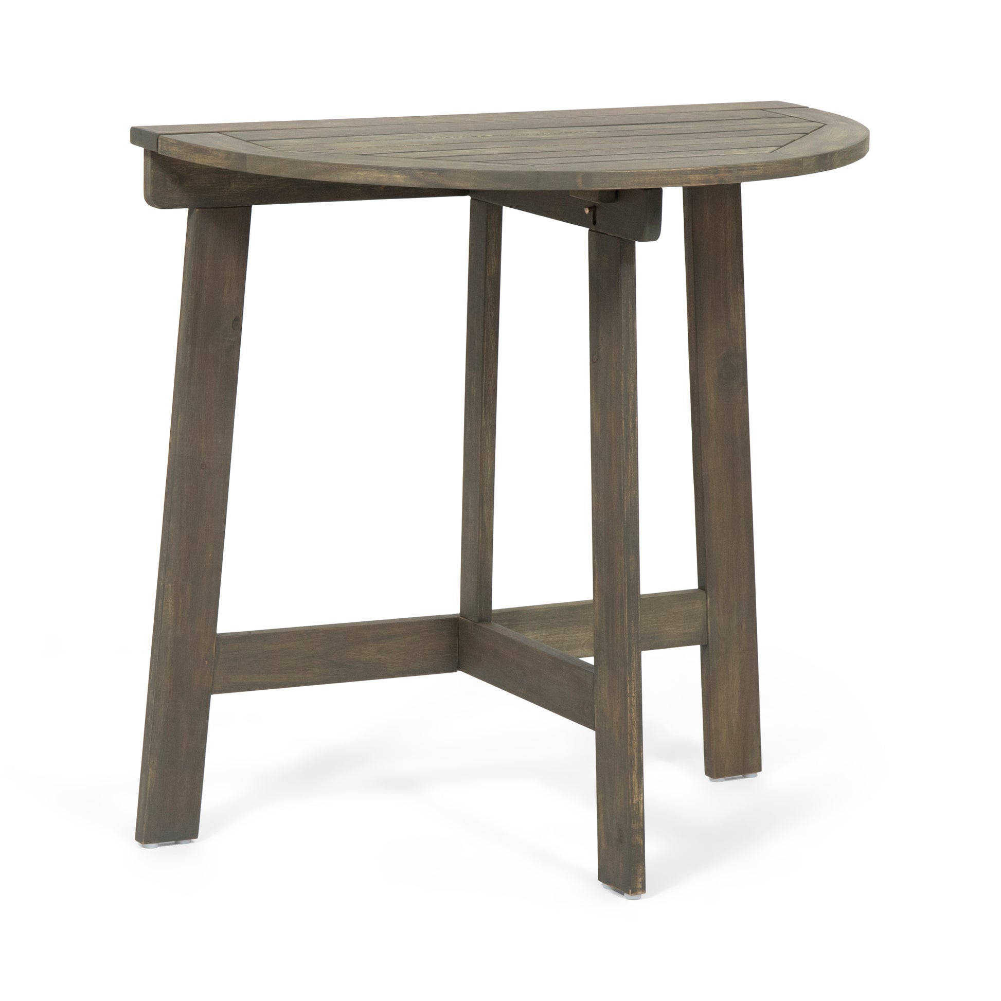 Grey Acacia Wood Folding Bistro Set - 3 Piece Patio Table & Chairs for Outdoor