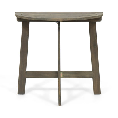 Grey Acacia Wood Folding Bistro Set - 3 Piece Patio Table & Chairs for Outdoor